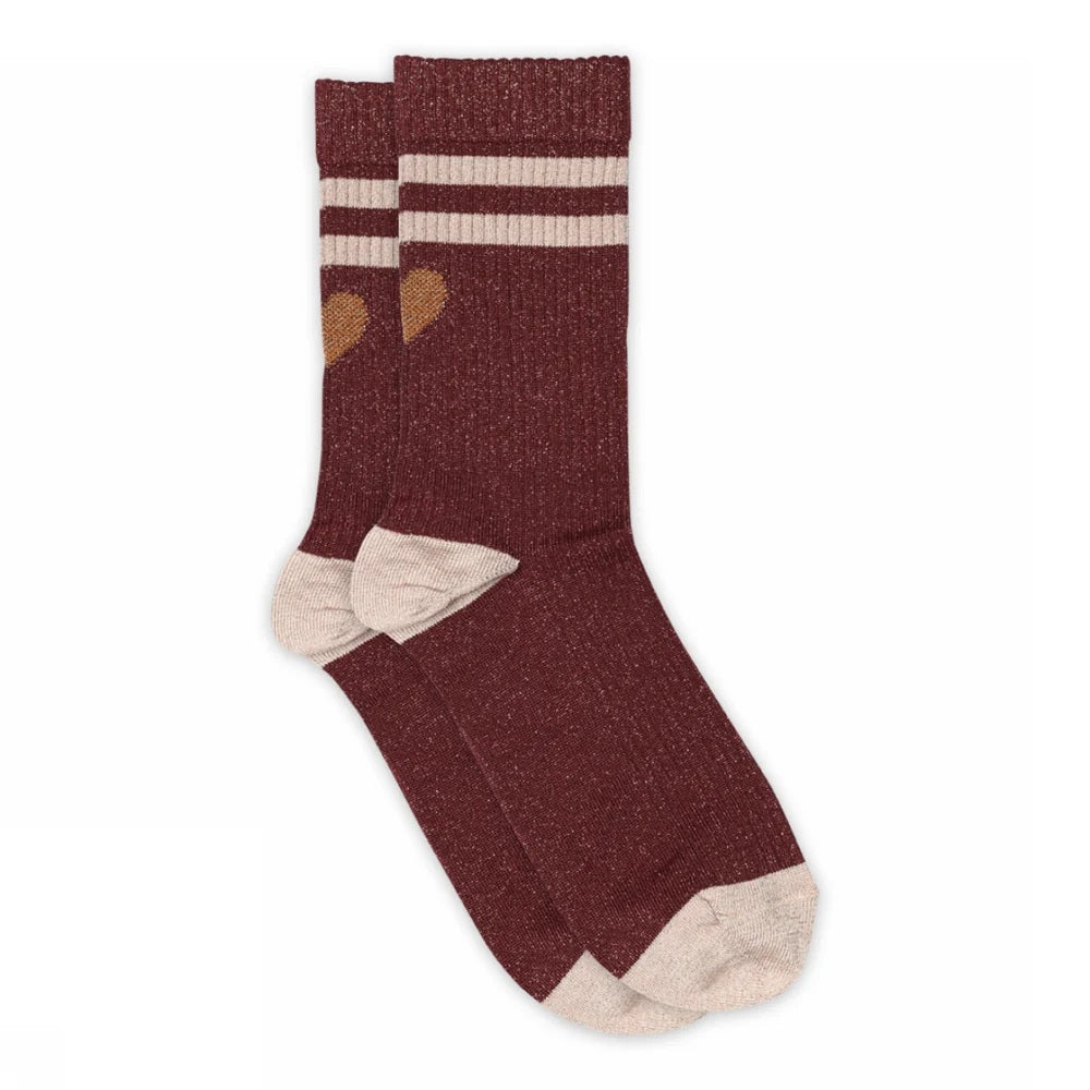 Elga Wine Red Glitter Socks