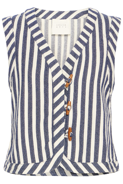 Blue and white stripe Elise Waistcoat from Atelier Reve