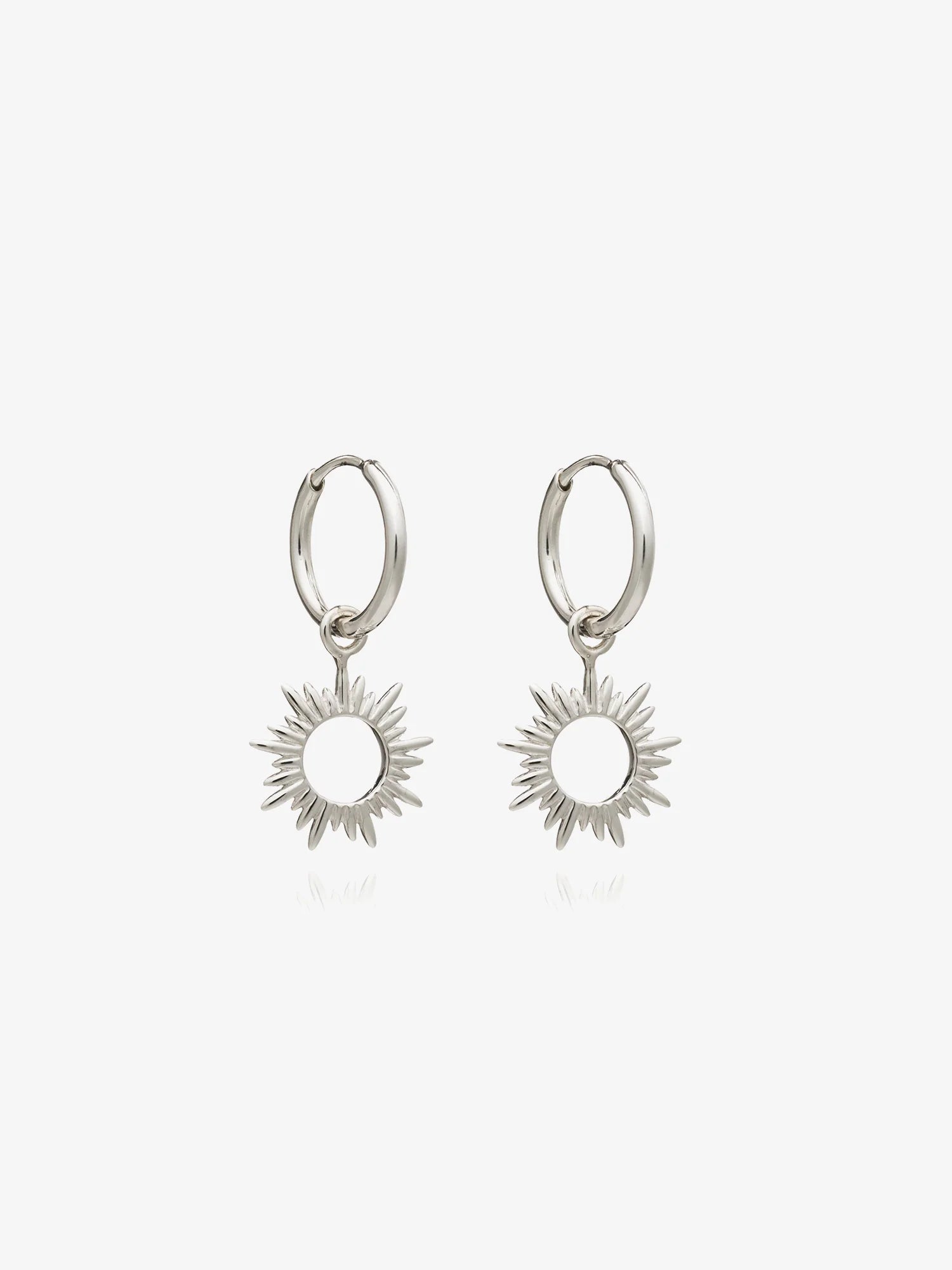 Silver Eternal Sun Mini Hoop Earrings