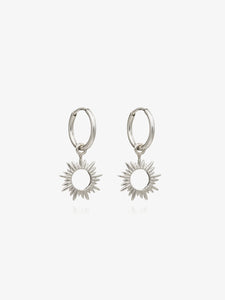 Silver Eternal Sun Mini Hoop Earrings