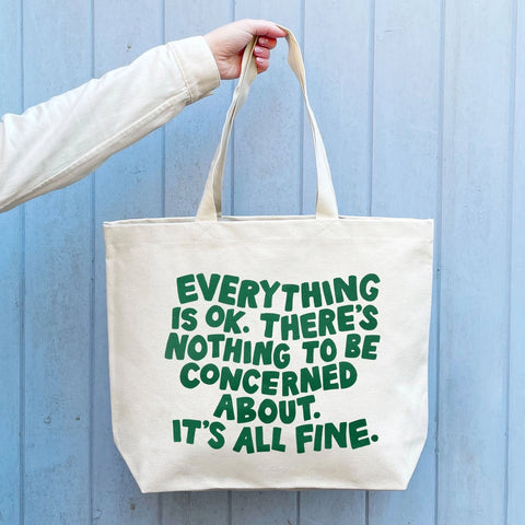 Alphabet Bags Everything Is OK Big Canvas Tote Bag