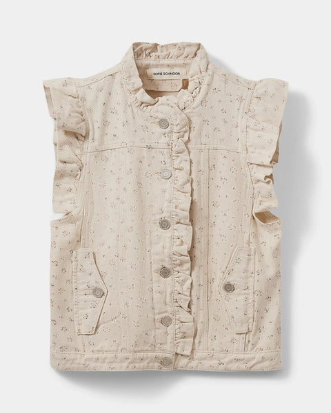 Farah Rose Flower Frill Sleeve Vest