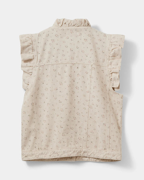Farah Rose Flower Frill Sleeve Vest