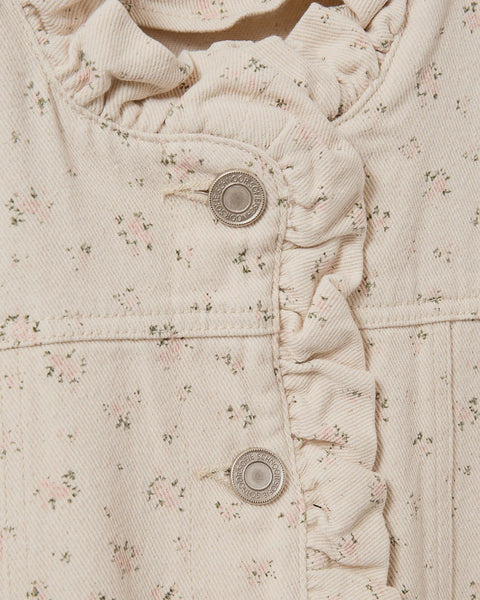 Farah Rose Flower Frill Sleeve Vest