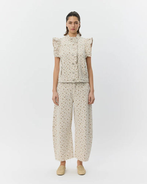 Farah Rose Flower Frill Sleeve Vest