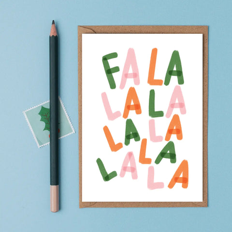 Fa La La Carol Christmas Card