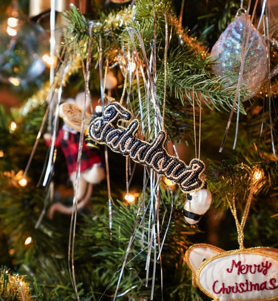 Black beaded Christmas Decoration fabulous 