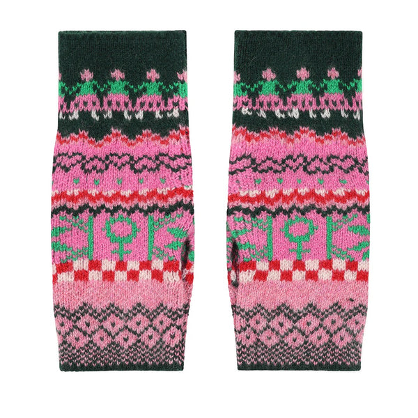 Fairisle Bubblegum Wrist Warmers