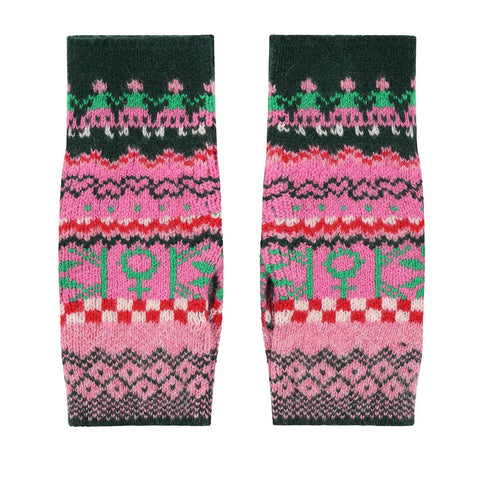 Fairisle Bubblegum Wrist Warmers