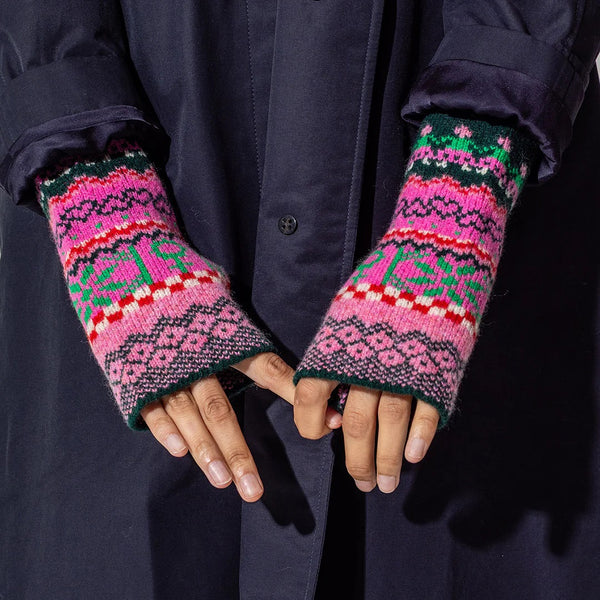 Fairisle Bubblegum Wrist Warmers