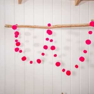 Flamingo Pink Pom Pom Garland