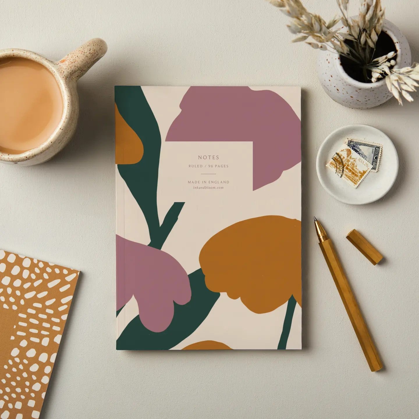 Floral Pattern Ruled Notebook