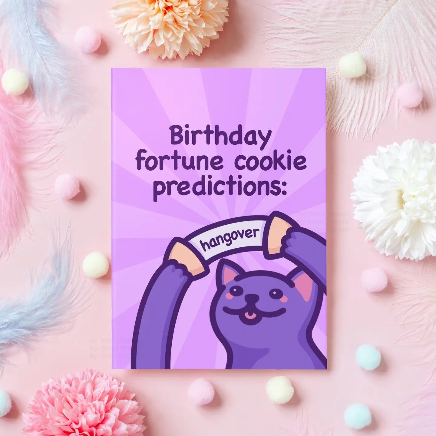 Hangover Cat Birthday Card