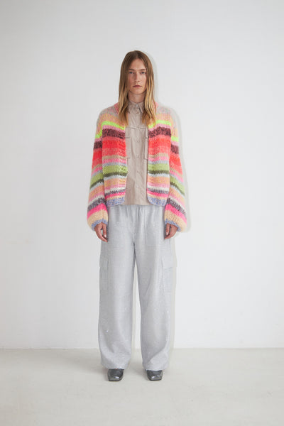 DAWNXDARE Gabi Bold Multi striped cardigan