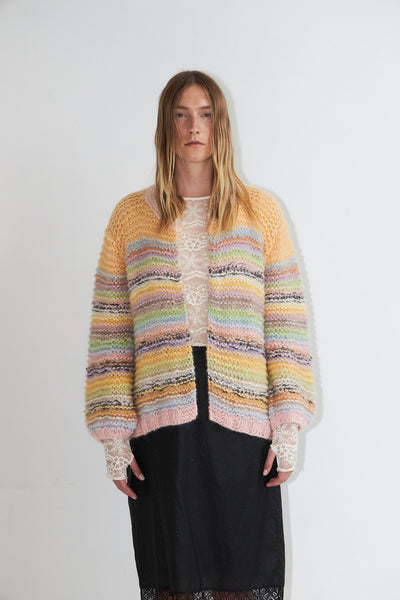 DAWNXDARE Gabi cardigan in pastel multi stripe