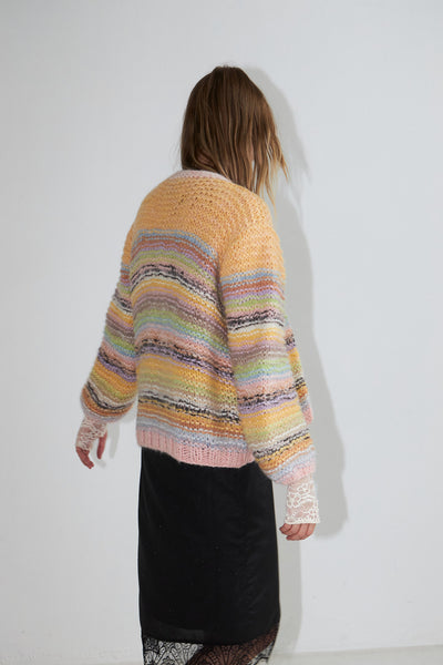 DAWNXDARE Gabi cardigan in pastel multi stripe