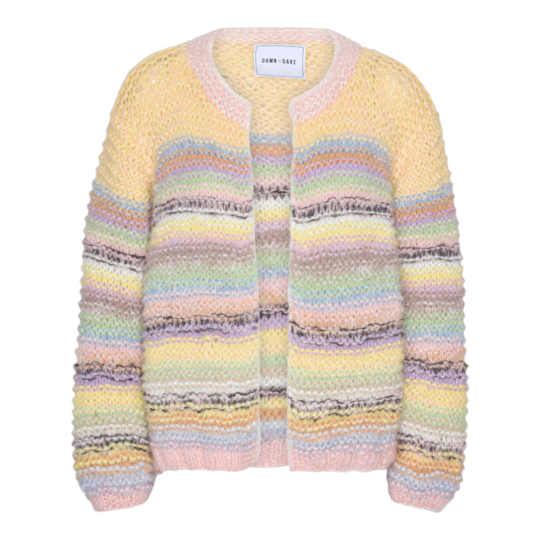 DAWNXDARE Gabi cardigan in pastel multi stripe