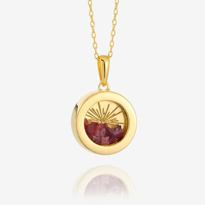 Garnet Deco Sun Amulet GP