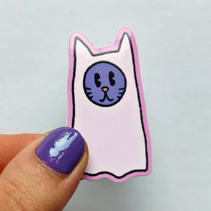 Ghost Cat Vinyl Sticker