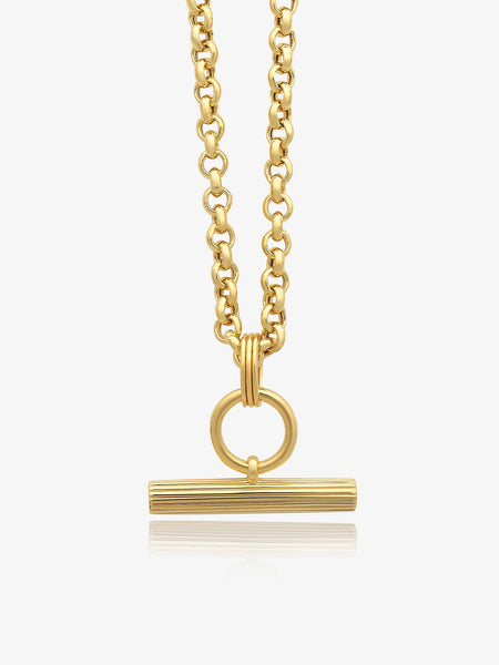 Rachel Jackson Gold Chunky T-Bar Necklace

