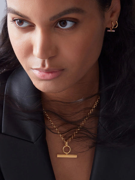 Rachel Jackson Gold Chunky T-Bar Necklace
