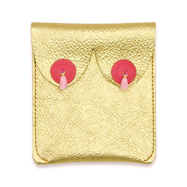 Leather Boob Purse with Nipple Tassles