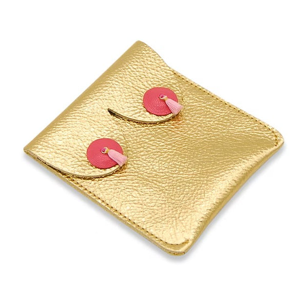 Leather Boob Purse with Nipple Tassles