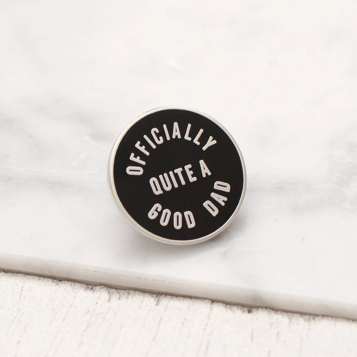 Alphabet Bags Officially Quite a Good Dad Enamel Pin