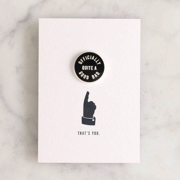 Alphabet Bags Officially Quite a Good Dad Enamel Pin