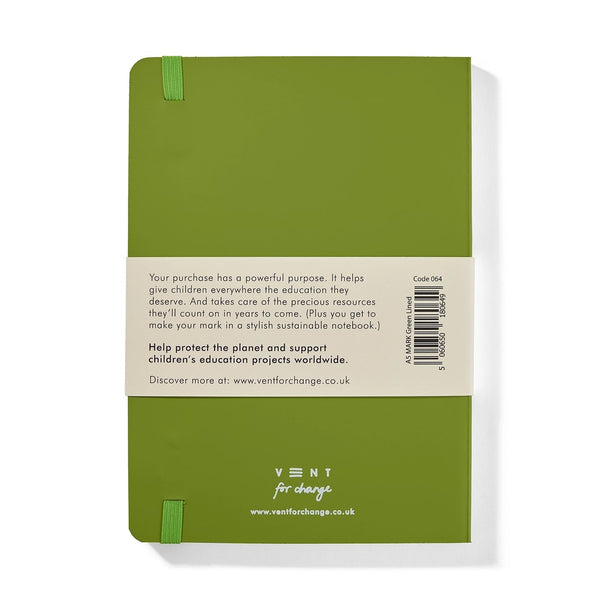 Green A5 Recycled Leather Notebook