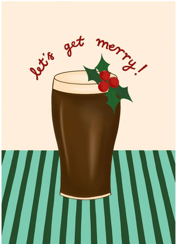 Let's Get Merry Guinness Christmas Card