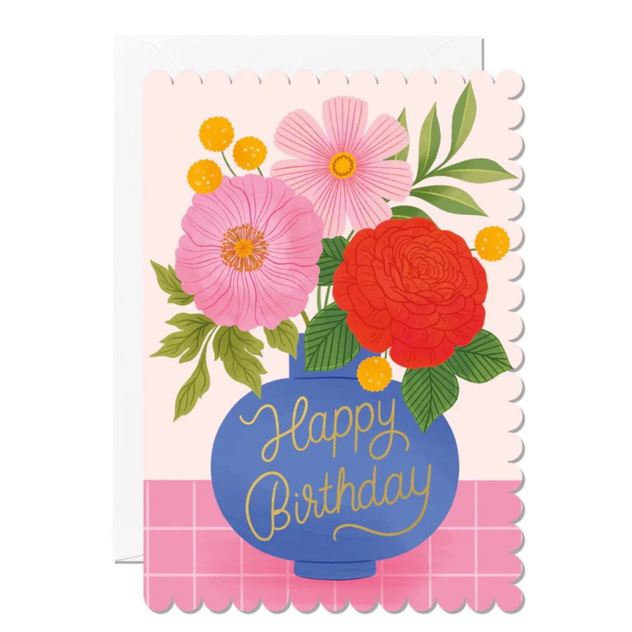 Happy Birthday Vase Card