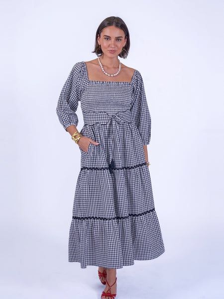 Honour Dress in Black Gingham