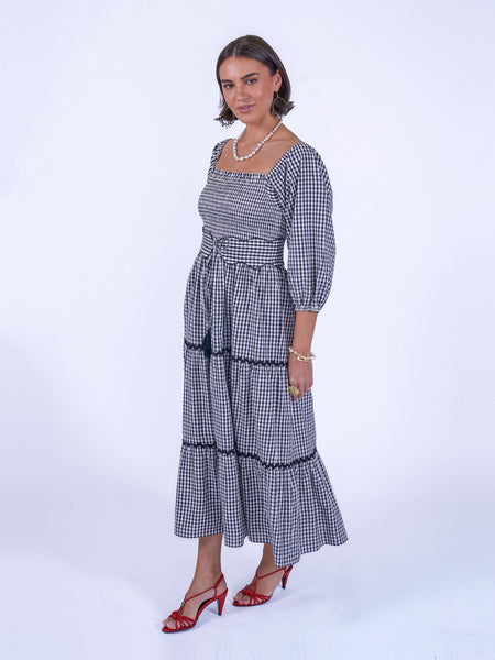 Honour Dress in Black Gingham