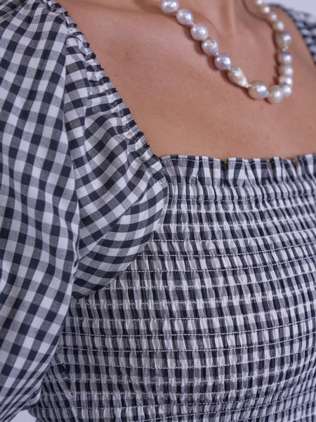 Honour Dress in Black Gingham
