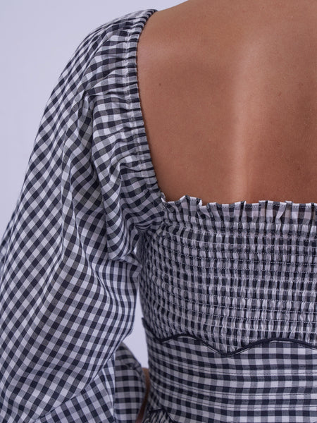 Honour Dress in Black Gingham