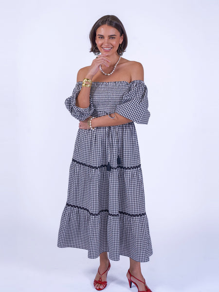 Honour Dress in Black Gingham