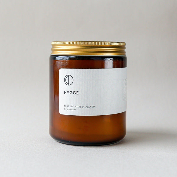 Hygge 120ml small candle in amber jar by OCTO