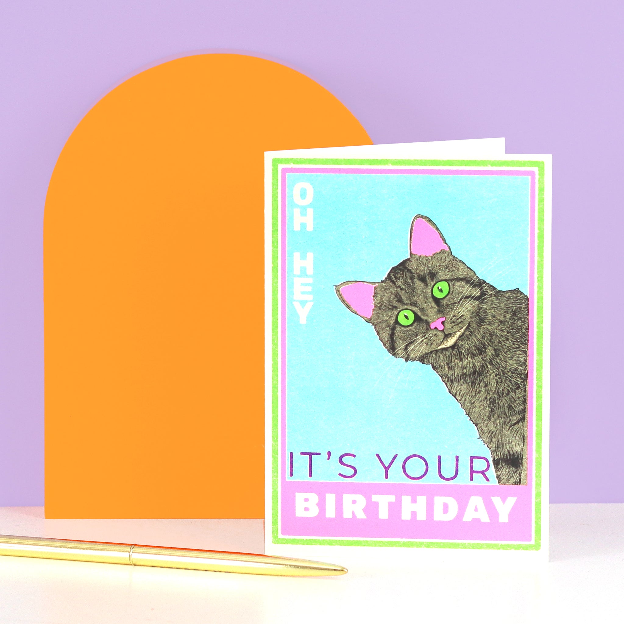 Oh Hey Cat Birthday Card