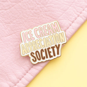 Alphabet Bags Ice Cream Appreciation Society Neapolitan Enamel Pin