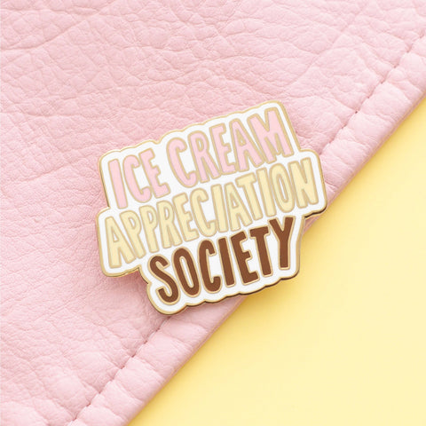 Alphabet Bags Ice Cream Appreciation Society Neapolitan Enamel Pin