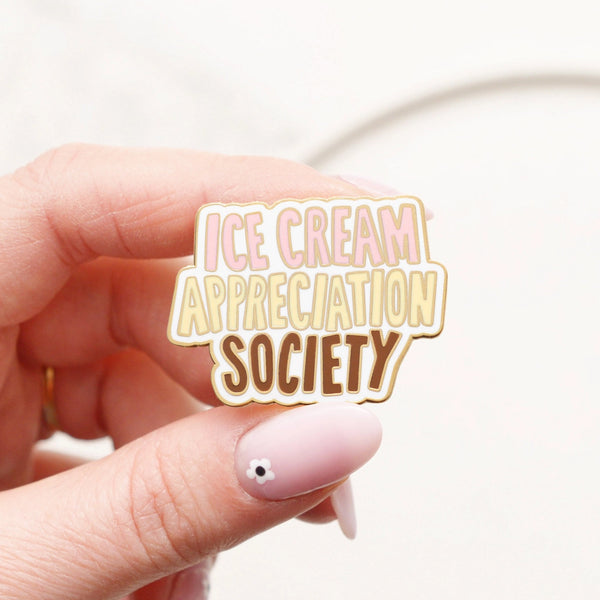 Alphabet Bags Ice Cream Appreciation Society Neapolitan Enamel Pin