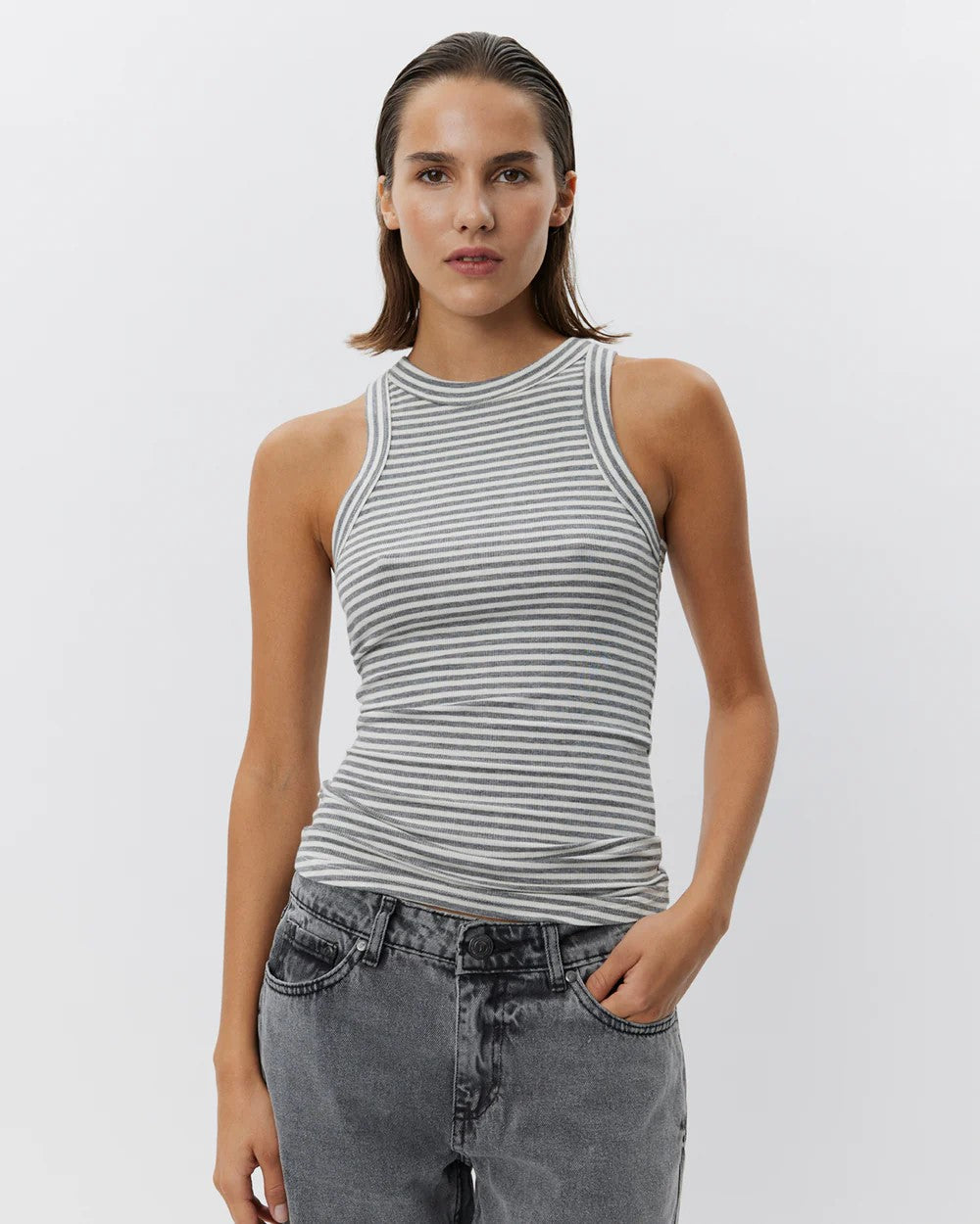 Jullie Striped Grey Vest