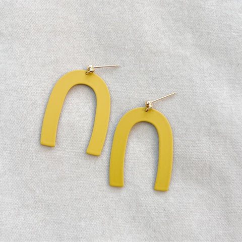 Mustard Arc Earrings