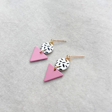 Mini Memphis Dusky Rose Earrings