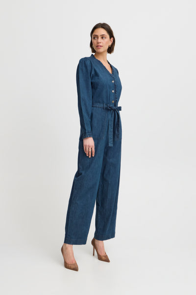 Jules blue denim cotton jumpsuit