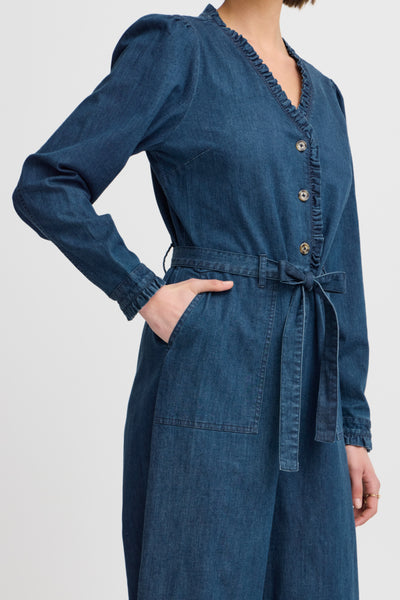 Jules blue denim cotton jumpsuit