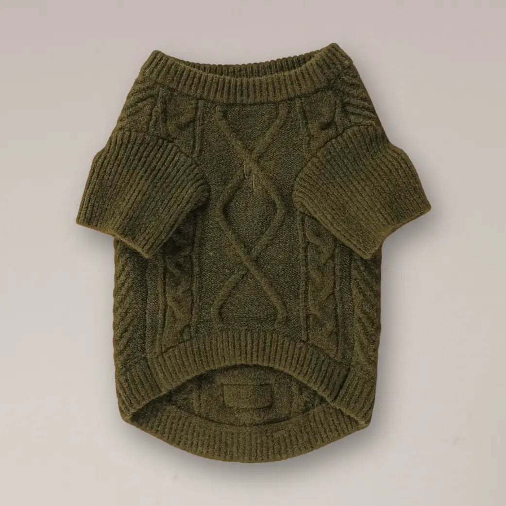 Forest Capsule Cable Knit Dog Jumper
