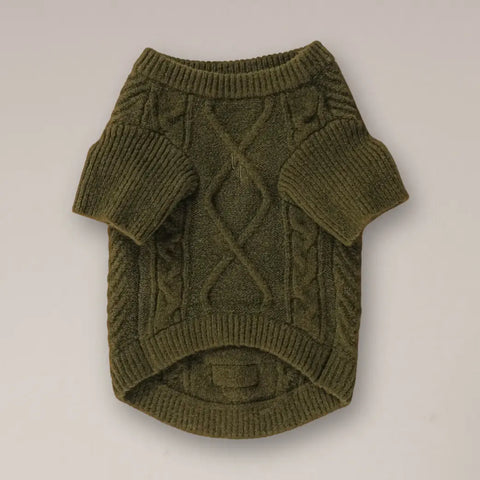 Forest Capsule Cable Knit Dog Jumper