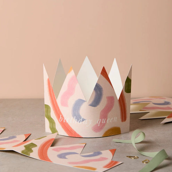 Brushstroke Paper Crown Birthday Card